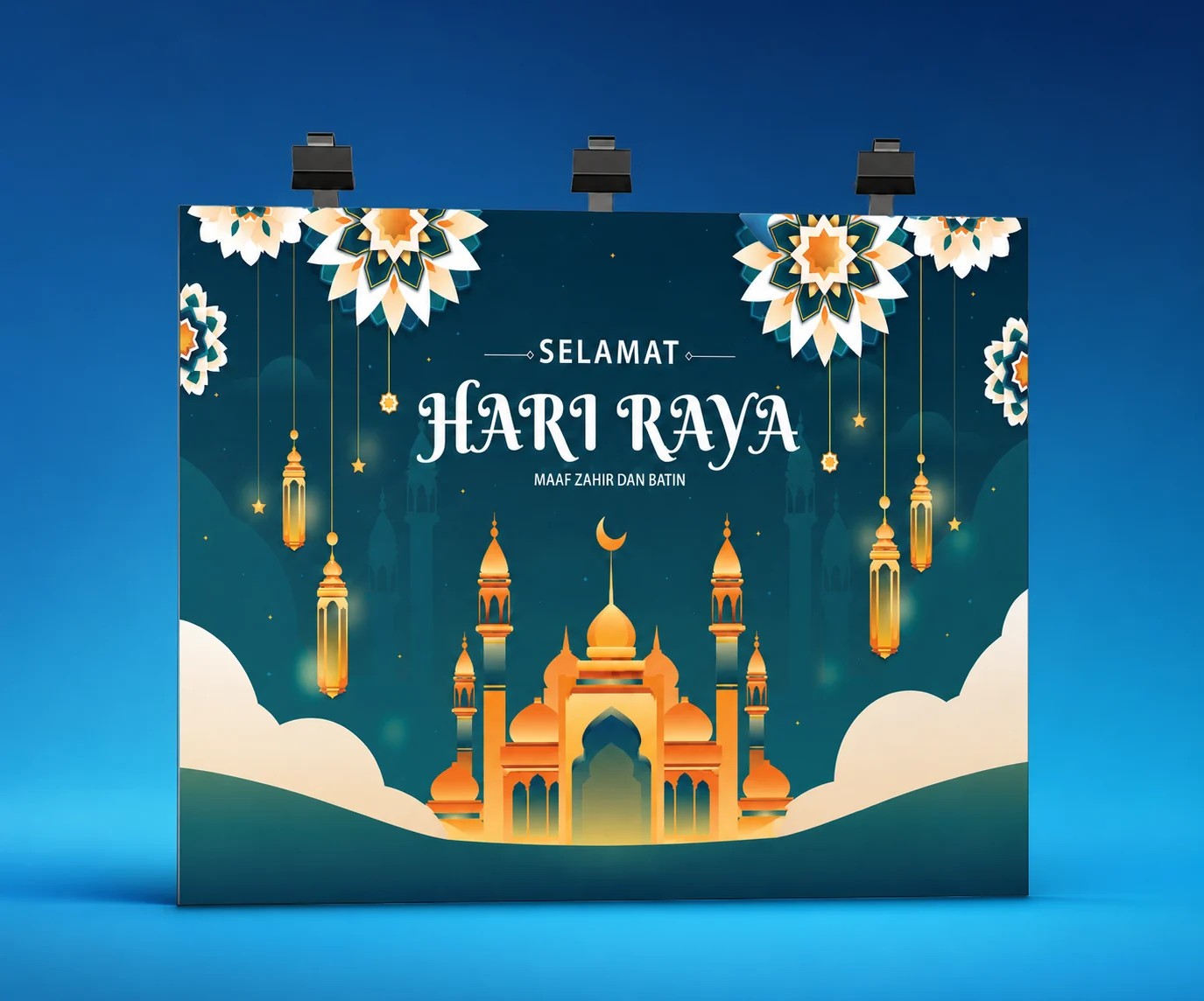Contoh backdrop bercetak