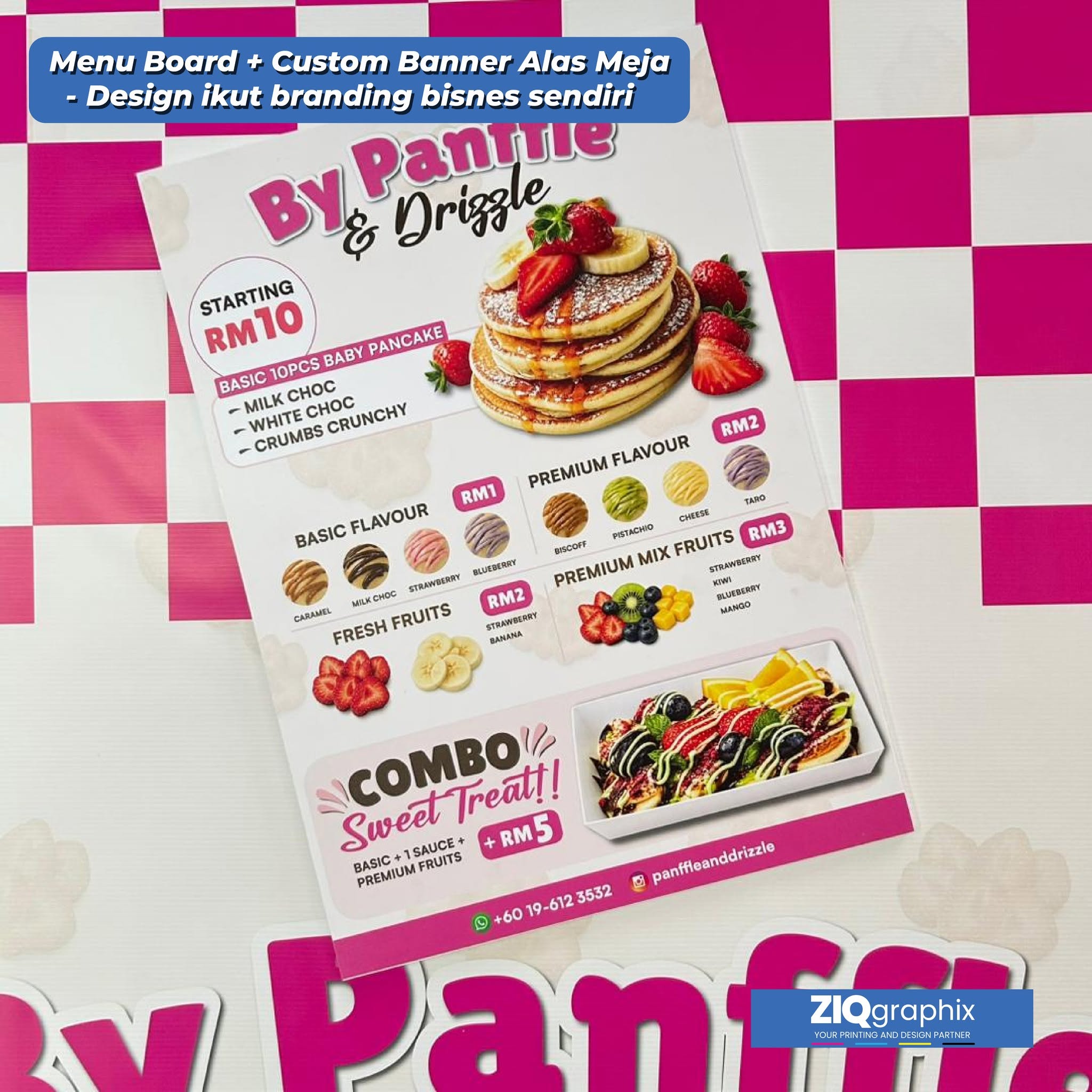 Menu Board Panffle & Drizzle